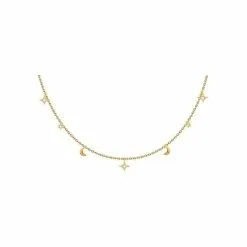 Collier Agatha Galaxie En Laiton Plaqué Or Et Oxydes De Zirconium