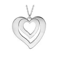 Descours 1893 Collier Argent Rhodié Cœur à Graver 1, 2, 3 Ou 4 Prénoms 40+5cm