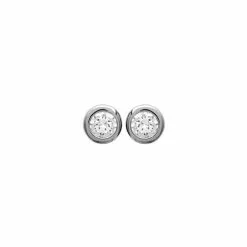 Descours 1893 Boucles D'oreilles En Argent Rhodié Et Oxydes De Zirconium