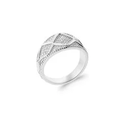 Descours 1893 Bague En Argent Rhodié Et Oxyde De Zirconium