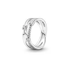 Bague Pandora Triple Scintillant En Argent, Taille 50