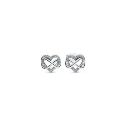 Clous D'oreilles Pandora Cœur Infini Scintillants En Argent