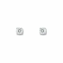Descours 1893 Boucles D'oreilles En Or Blanc Et Oxyde De Zirconium