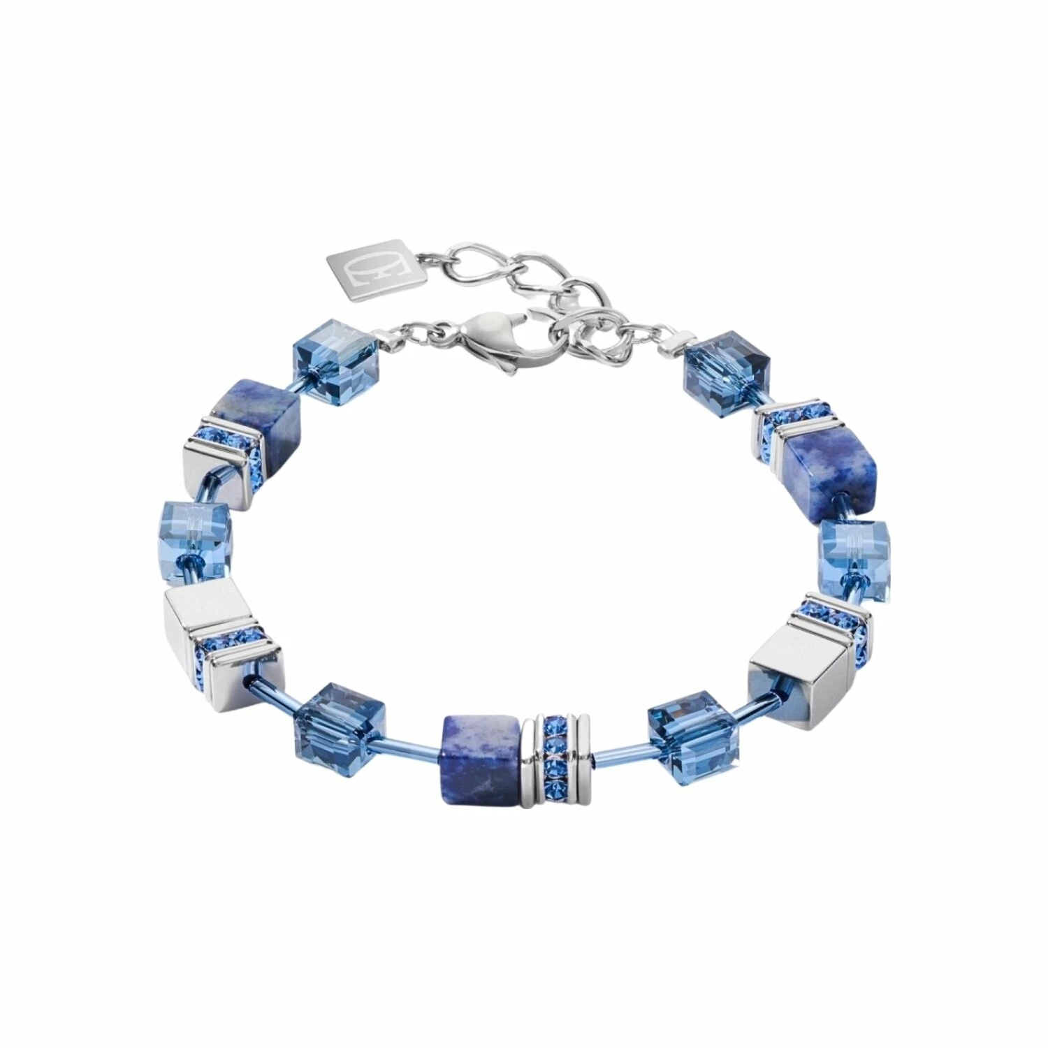 Coeur De Lion Bracelet Cœur De Lion En Acier, Hématites, Cristaux Et Strass