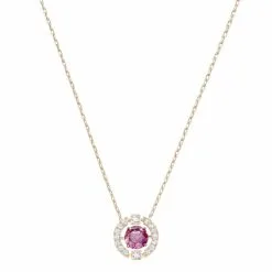 Collier Swarovski Spakling En Cristaux Swarovski Et Métal Doré Rose