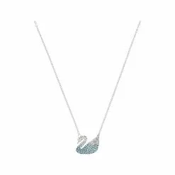 Pendentif Swarovski Iconic Swan En Métal Rhodié Et Cristaux Swarovski