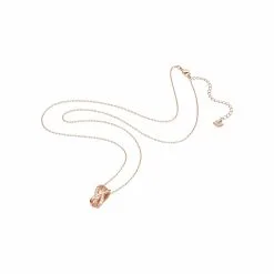 Collier Swarovski Twist En Métal Doré Rose Et Cristaux Swarovski