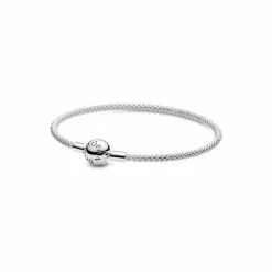 Bracelet Pandora Icons En Maille Tissée Moments En Argent, 17 Cm