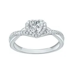 Descours 1893 Bague Coeur En Argent Et Oxyde De Zirconium