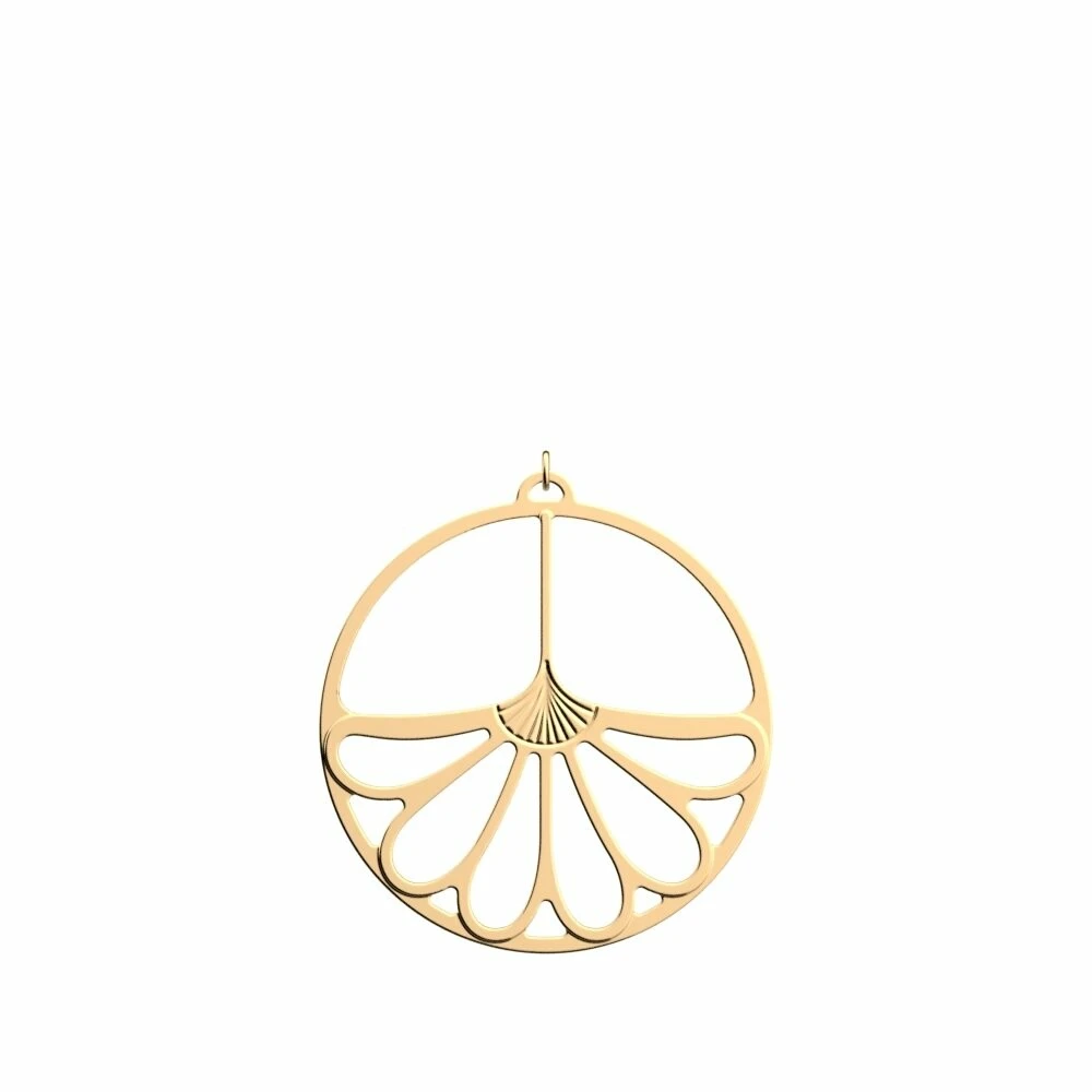 Pendentif Les Georgettes Les Essentielles Bleuet, Finition Dorée, 45mm