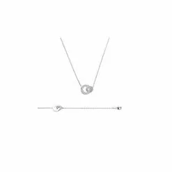 Descours 1893 Collier En Argent Rhodié, 45cm