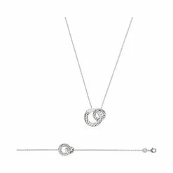 Descours 1893 Collier En Argent Rhodié, 45cm