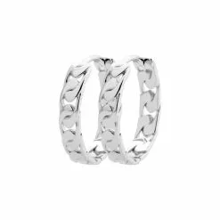 Descours 1893 Boucles D'oreilles Créoles En Argent Rhodié