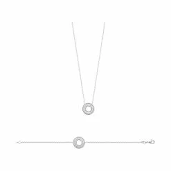 Descours 1893 Bracelet En Argent Rhodié Et Oxydes De Zirconium, 18cm