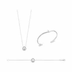 Descours 1893 Bracelet Jonc En Argent Rhodié Et Oxydes De Zirconium