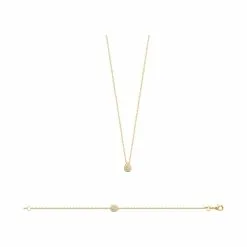 Descours 1893 Bracelet En Plaqué Or Et Oxydes De Zirconium, 18cm