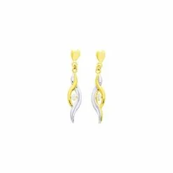 Descours 1893 Boucles D'oreilles Pendantes En Or Jaune, Rhodium Et Oxydes De Zirconium