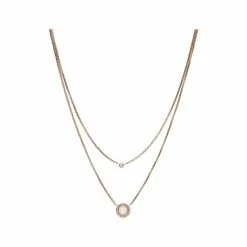 Collier FOSSIL Classics En Métal Doré Rose Et Oxydes De Zirconium