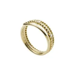 Bague FOSSIL Vintage Heritage En Métal Doré Et Verre