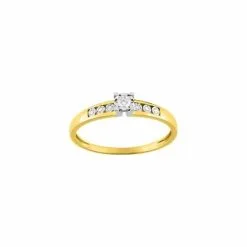 Descours 1893 Solitaire En Or Jaune Et Diamants De 0.07ct